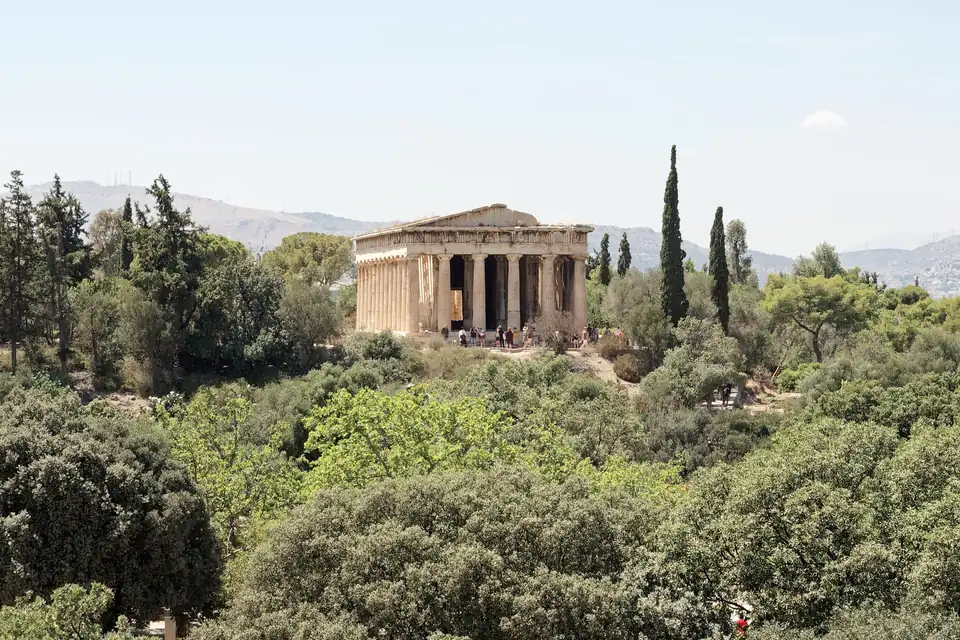De Hephaistostempel op de Agora van Athene.