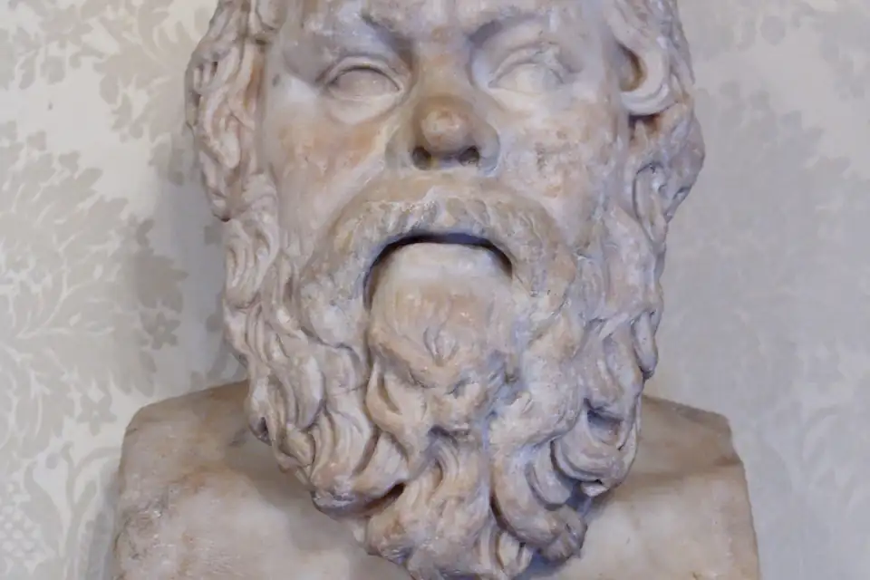 Herme met een buste van Socrates, Romeinse kopie naar een Grieks origineel.