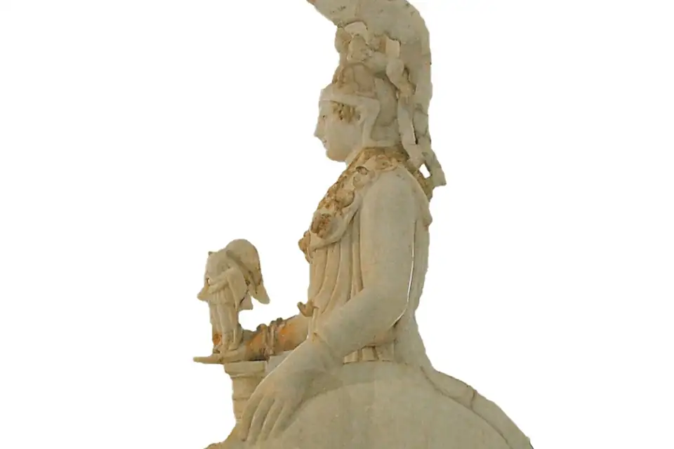Antieke afbeelding van Athena.