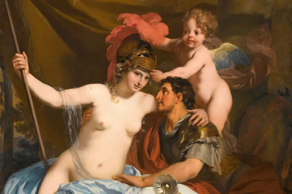 Schilderij van Odysseus bij Kalypso, door Gerard de Lairesse.