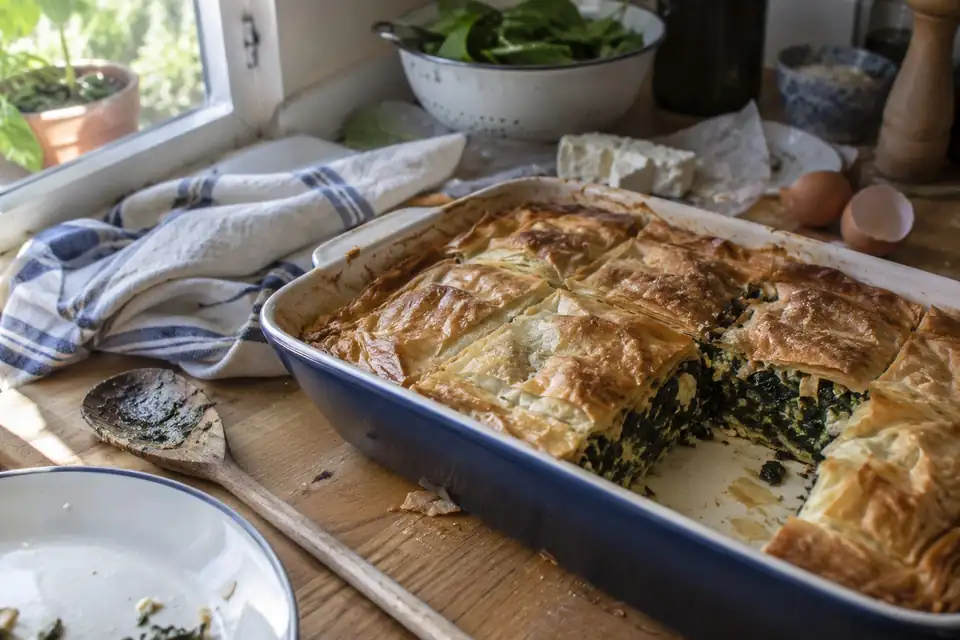 Beeld bij Spanakopita maken.